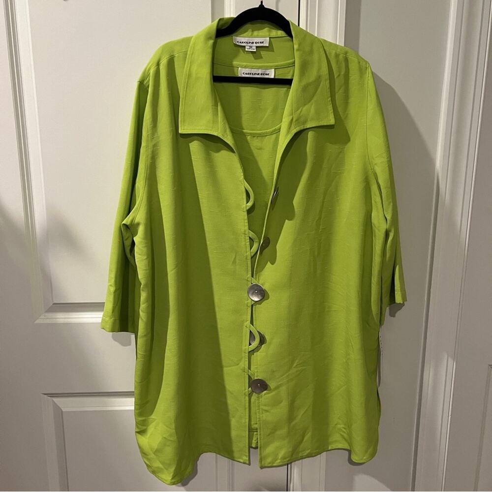 NWT $500 Caroline Rose 2Pc Button-Up Jacket and Vest - Picture 2 of 9